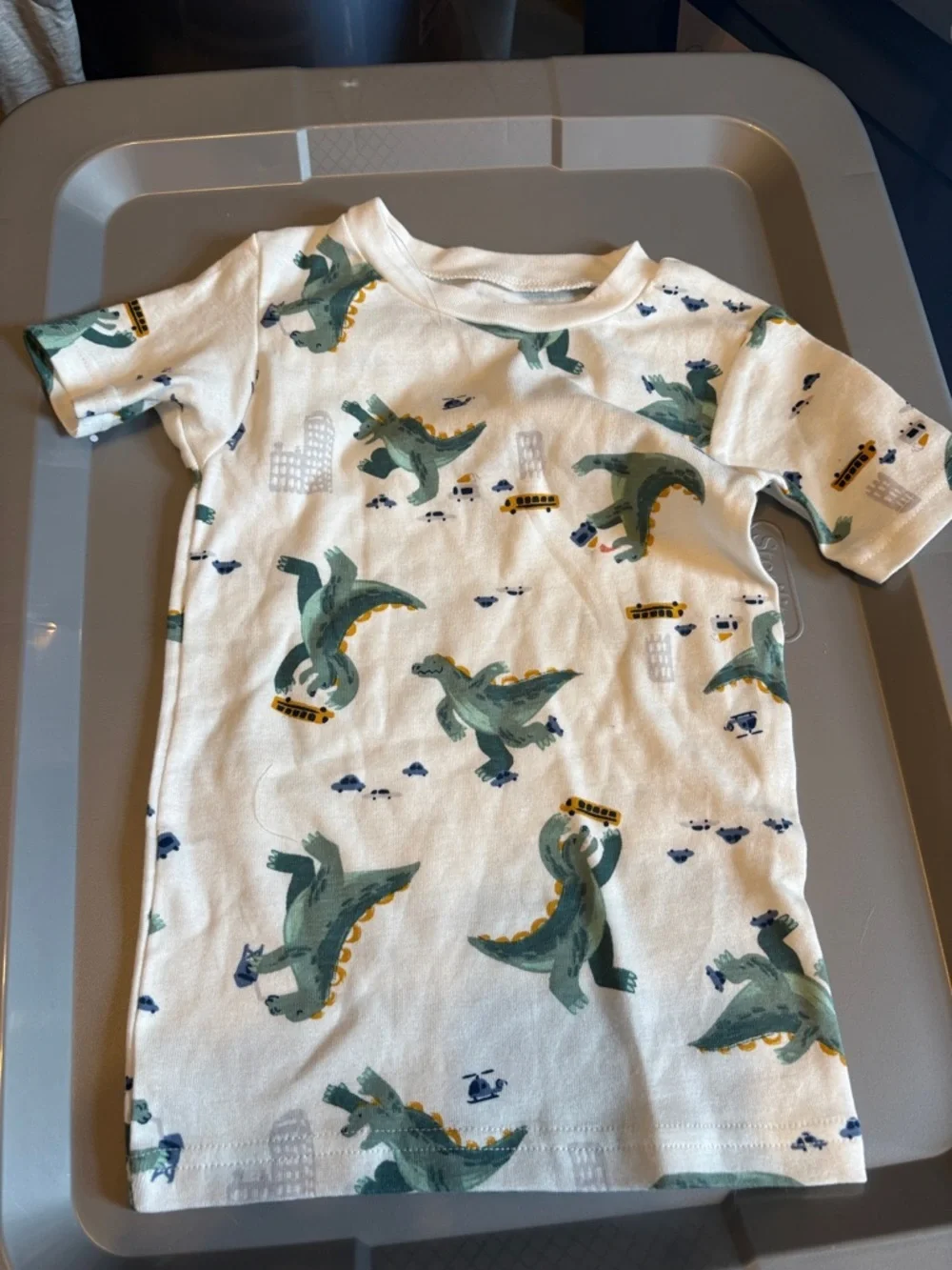 Carter's Olive Green 'Crushing Bedtime' Dino Long-Sleeve Tee and short sleeve